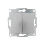 KARINA Выключатель двойной матовое серебро (10шт/120шт)
