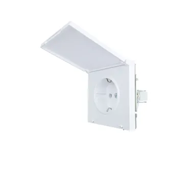 ZIMA Розетка с/з с крышкой ПБТ белая безвинтовой зажим/клемма LEZARD