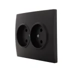                  KARINA Розетка двойная б/з ПБТ чёрный бархат (10шт/120шт)
               