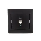                  MIRA Розетка компьютерная евро чёрный бархат со вставкой (10шт/120шт)
               