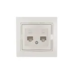 Мира Розетка RJ 45x2 жемчужно-белый