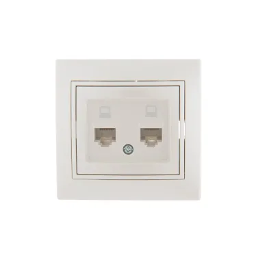 Мира Розетка RJ 45x2 жемчужно-белый
