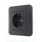                  KARINA Розетка с защитой от детей керамика чёрный бархат (10шт/120шт)
               