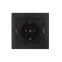 MIRA Розетка с защитой от детей керамика чёрный бархат со вставкой (10шт/120шт)