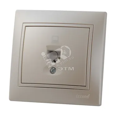 Мира Розетка компьютерная жемчужно-белый перламутр со вставкой