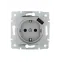 KARINA Розетка с/з + USB разъём матовое серебро (10шт/120шт)