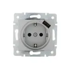                  KARINA Розетка с/з + USB разъём матовое серебро (10шт/120шт)
               