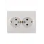 KARINA Розетка двойная с/з керамика белая (10шт/120шт)