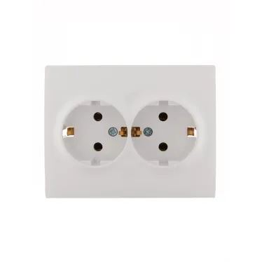 KARINA Розетка двойная с/з керамика белая (10шт/120шт)