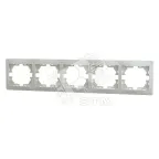 MIRA Рамка 5 постов горизонтальная без вставок бежевая