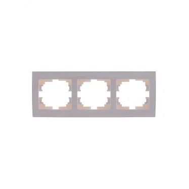 Рамка RAIN тройная горизонтальная белая с боковой вставкой