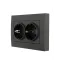 RAIN Розетка 2-я с/з керам. цв. черный графит матовый (10шт/120шт)