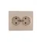 KARINA Розетка двойная с/з ПБТ крем (10шт/120шт)