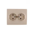 KARINA Розетка двойная с/з ПБТ крем (10шт/120шт)