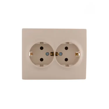 KARINA Розетка двойная с/з ПБТ крем (10шт/120шт)