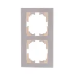 Рамка RAIN двойная горизонтальная жемчужно-белый перламутр с боковой вставкой