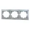 MIRA Рамка 3 поста горизонтальная серый металлик без вставок