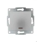 KARINA Выключатель с подсветкой матовое серебро (10шт/120шт)