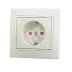                  Мира Розетка с защитой от детей бежевая с вставкой бежевая
               