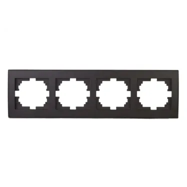 Рамка RAIN четверная горизонтальная черный графит матовый