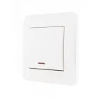 KARINA Выключатель проходной с подсветкой жемчужно-белый перламутр (10шт/120шт)