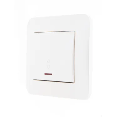 KARINA Выключатель проходной с подсветкой жемчужно-белый перламутр (10шт/120шт)