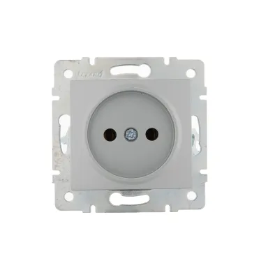 KARINA Розетка б/з керамика матовое серебро (10шт/120шт)