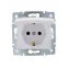 KARINA Розетка с/з с крышкой керамика белая (10шт/120шт)