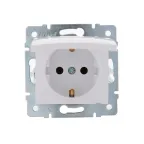                  KARINA Розетка с/з с крышкой керамика белая (10шт/120шт)
               