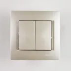 KARINA Выключатель проходной двойной жемчужно-белый перламутр (10шт/120шт)