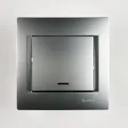                  KARINA Выключатель проходной с подсветкой матовое серебро (10шт/120шт)
               