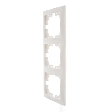 MIRA Рамка 3 поста вертикальная белая без вставок