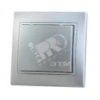                  MIRA Розетка с заземлением с крышкой керамика металлик серая со вставкой
               