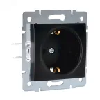                  KARINA Розетка с защитой от детей ПБТ чёрный бархат (10шт/120шт)
               