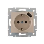                  KARINA Розетка с/з + USB разъём крем (10шт/120шт)
               