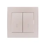 Выключатель RAIN проходной 2-ой жемчужно-белый перламутр