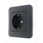                  KARINA Розетка с/з керамика чёрный бархат (10шт/120шт)
               