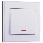 Выключатель RAIN с подсветкой белый