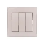 Выключатель RAIN тройной жемчужно-белый перламутр