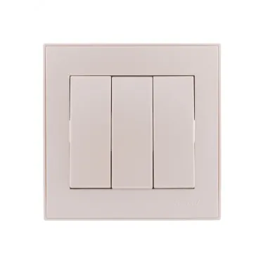 Выключатель RAIN тройной жемчужно-белый перламутр