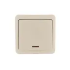 VIOLA Выключатель с подсветкой крем (12шт/144шт)