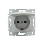 KARINA Розетка с/з с крышкой керамика матовое серебро (10шт/120шт)