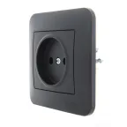 KARINA Розетка б/з керамика чёрный бархат (10шт/120шт)