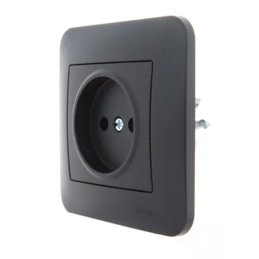 KARINA Розетка б/з керамика чёрный бархат (10шт/120шт)