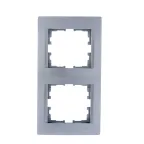                  KARINA Рамка 2-ая вертикальная б/вст матовое серебро (10шт/120шт)
               