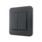 KARINA Выключатель проходной двойной чёрный бархат (10шт/120шт)