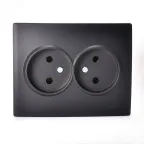                  KARINA Розетка двойная б/з керамика чёрный бархат (10шт/120шт)
               