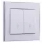 RAIN Выключатель проходной двойной белая с боковойвставкой хром