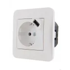                  KARINA Розетка с/з + USB разъём жемчужно-белый перламутр (10шт/120шт)
               