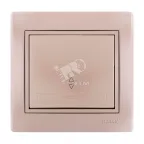 Мира Выключатель проходной жемчужно-белый перламутр со вставкой